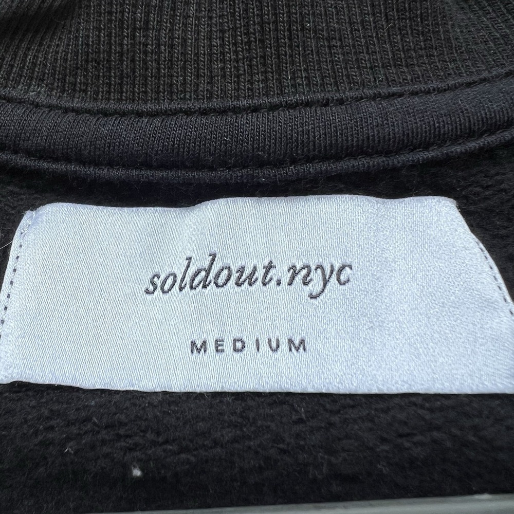 Sold Out NYC Womens Black Puffed Sleeves Organic Cotton Crop Sweater Size Medium - Picture 2 of 7